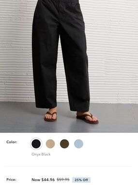 AE Onyx Black Relaxed Cotton Pants